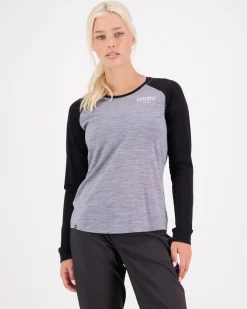 Icon Merino Raglan Long Sleeve - Grey Heather / Black