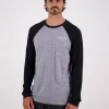 Icon Merino Raglan Long Sleeve - Grey Heather / Black
