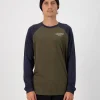 Icon Merino Raglan Long Sleeve - Dark Olive / 9 Iron