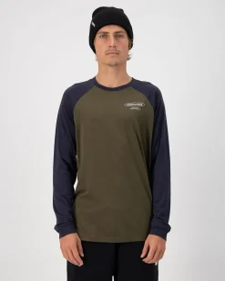 Icon Merino Raglan Long Sleeve - Dark Olive / 9 Iron