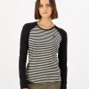 Icon Merino Raglan Long Sleeve - Stripe / Black