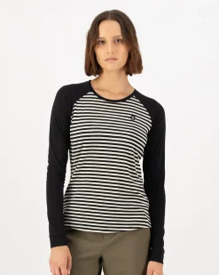 Icon Merino Raglan Long Sleeve - Stripe / Black
