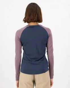 Icon Merino Raglan Long Sleeve - Midnight / Mauve