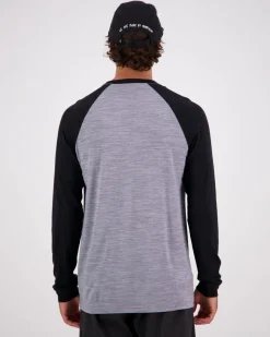 Icon Merino Raglan Long Sleeve - Grey Heather / Black