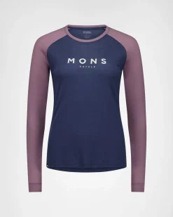 Icon Merino Raglan Long Sleeve - Midnight / Mauve