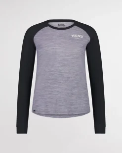 Icon Merino Raglan Long Sleeve - Grey Heather / Black
