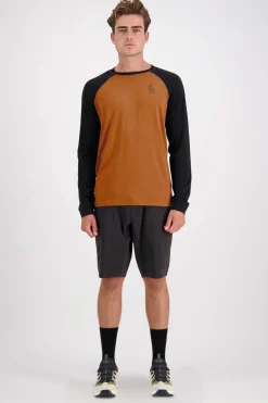 Icon Merino Raglan Long Sleeve - Black / Copper