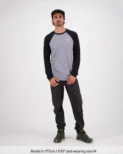 Icon Merino Raglan Long Sleeve - Grey Heather / Black
