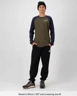 Icon Merino Raglan Long Sleeve - Dark Olive / 9 Iron