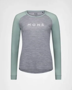 Icon Merino Raglan Long Sleeve - Grey Heather / Dew