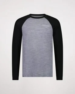 Icon Merino Raglan Long Sleeve - Grey Heather / Black