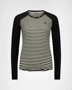Icon Merino Raglan Long Sleeve - Stripe / Black