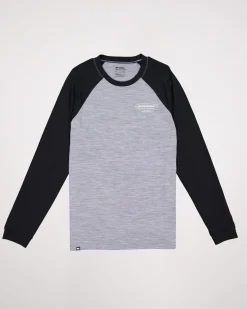 Icon Merino Raglan Long Sleeve - Grey Heather / Black