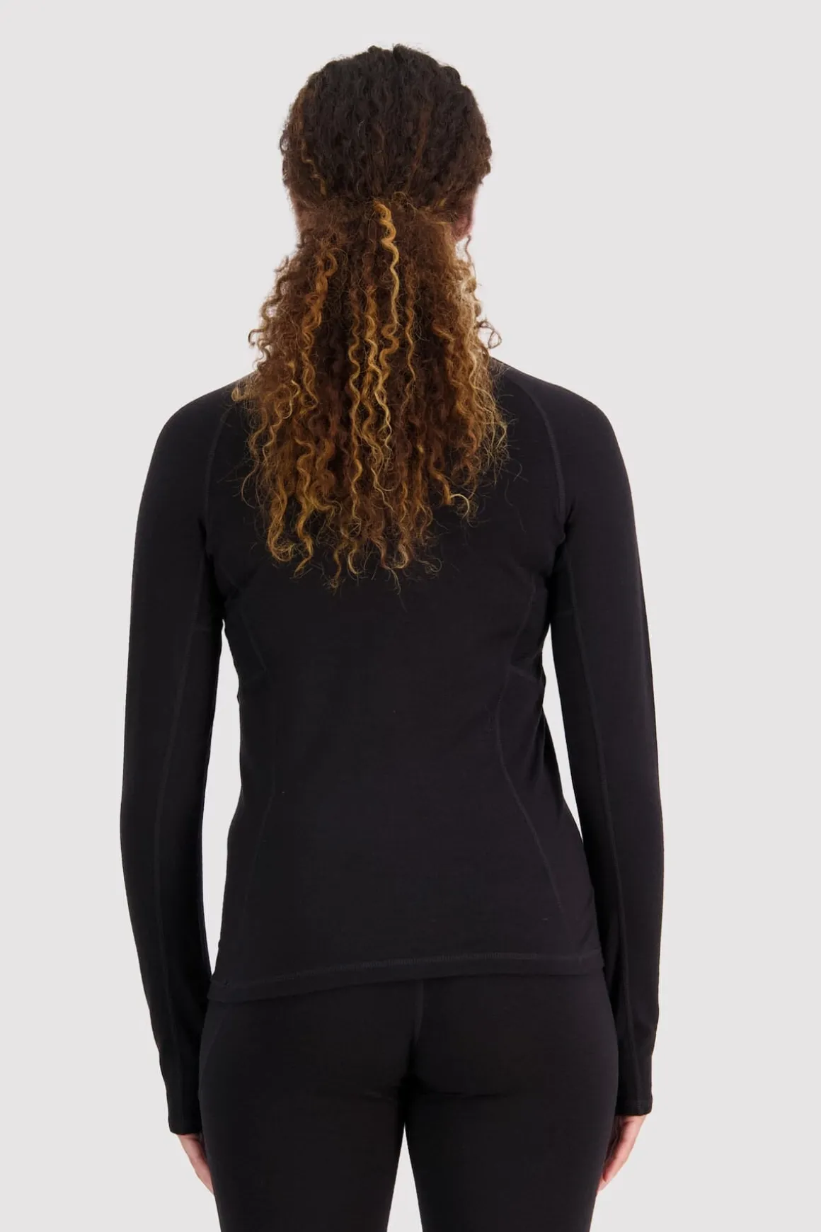 Olympus Merino Base Layer 1/2 Zip Long Sleeve - Black