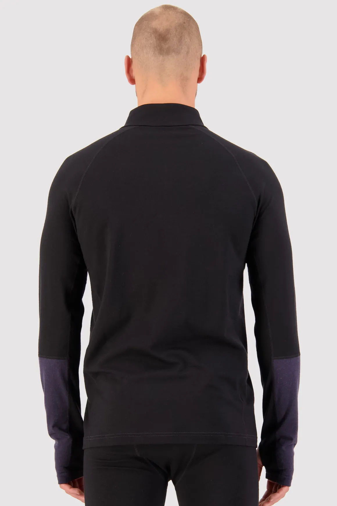 Olympus Merino Base Layer 1/2 Zip Long Sleeve - Black / 9 Iron