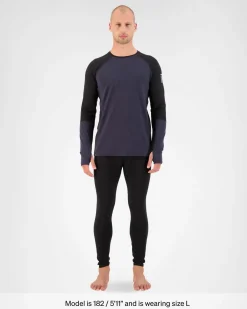 Olympus Merino Base Layer Long Sleeve - Black / 9 Iron
