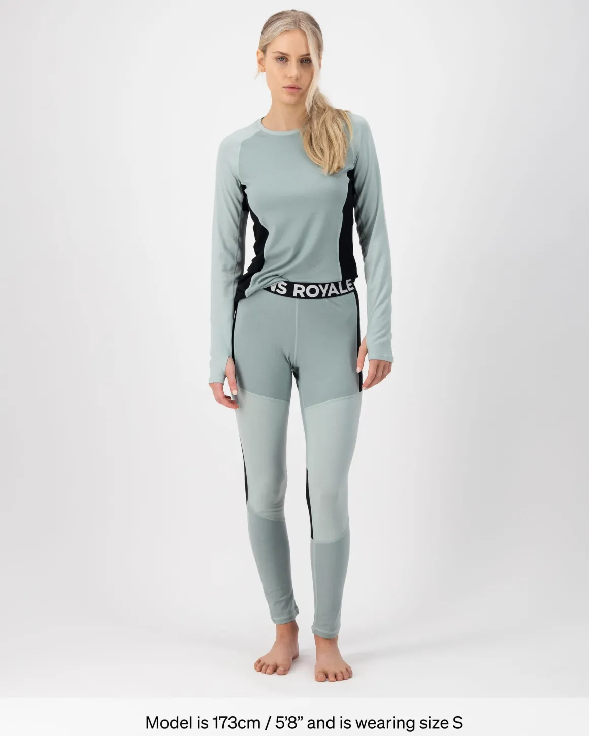 Olympus Merino Base Layer Legging - Glacier / Dew / Black