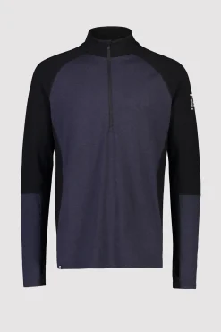 Olympus Merino Base Layer 1/2 Zip Long Sleeve - Black / 9 Iron