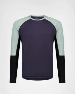 Olympus Merino Base Layer Long Sleeve - Dew / 9 Iron / Black