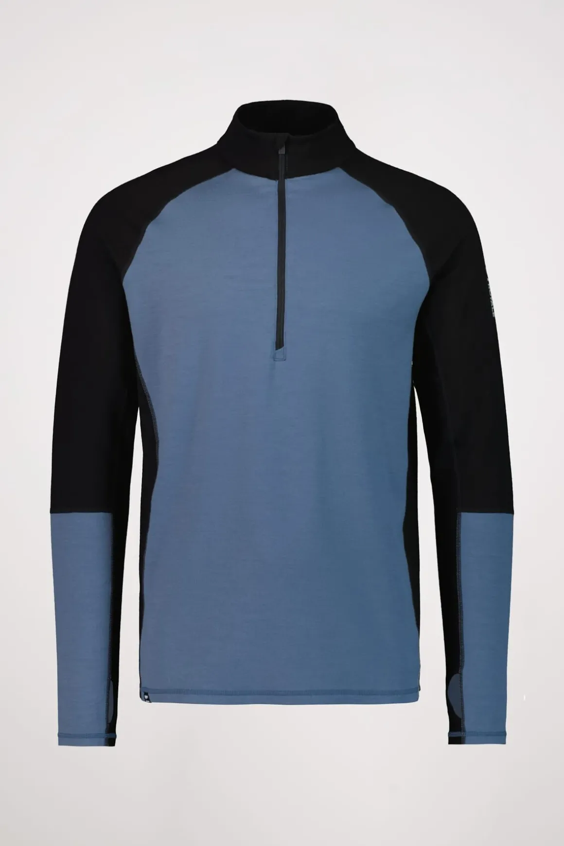 Olympus Merino Base Layer 1/2 Zip Long Sleeve - Blue Slate Black