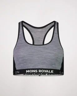 Sierra Merino Sports Bra - Grey Heather / Black