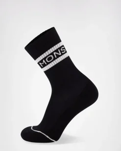 Signature Merino Crew Sock - Black / White