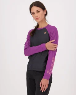 Tarn Merino Bike Wind Jersey - Black / Ultraviolet