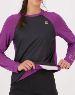 Tarn Merino Bike Wind Jersey - Black / Ultraviolet