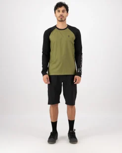 Tarn Merino Bike Wind Jersey - Fern / Black