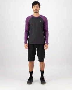 Tarn Merino Bike Wind Jersey - Black / Boysenberry