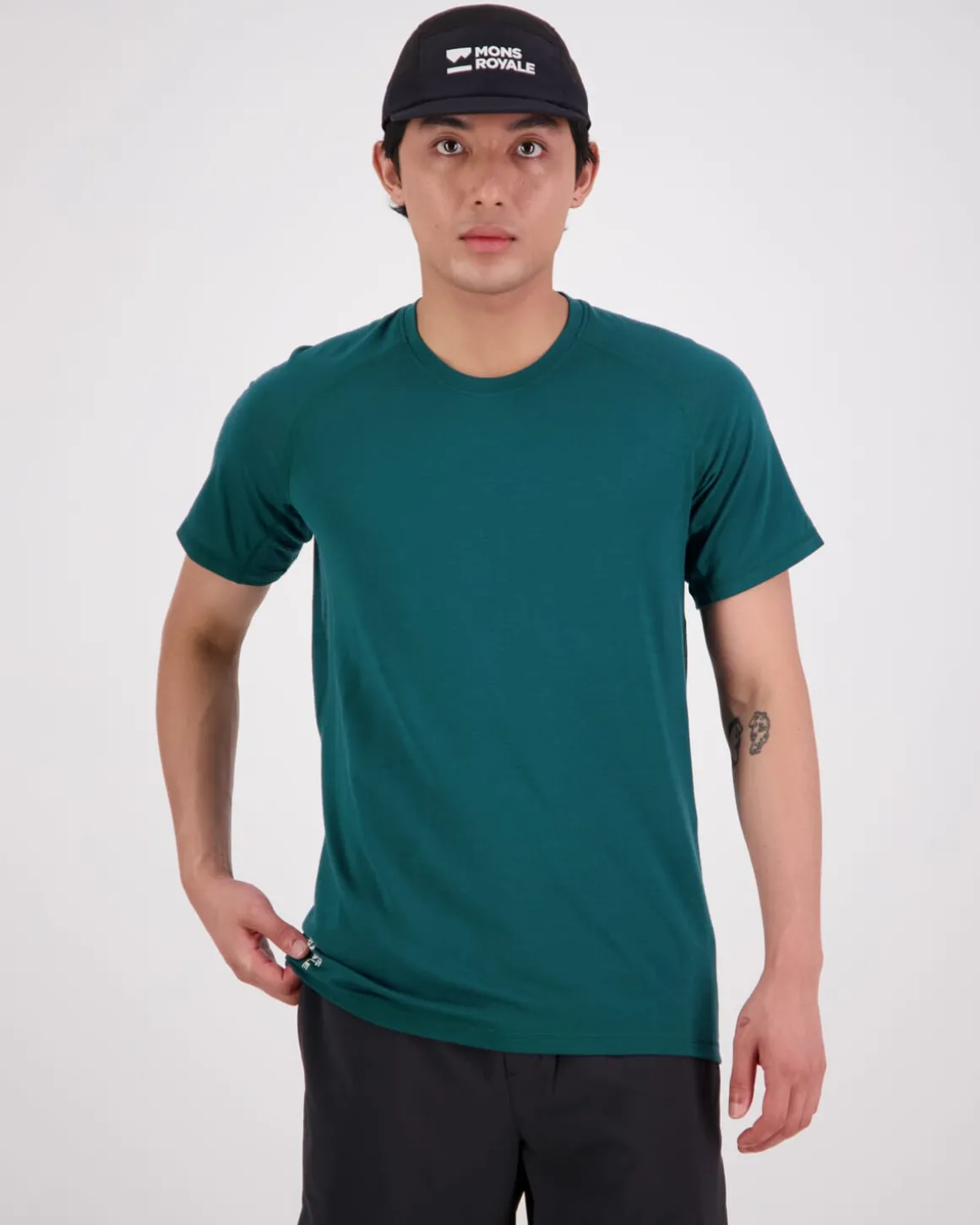 Temple Merino Air-Con T-Shirt - Evergreen