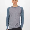 Temple Merino Long Sleeve - Grey Heather / Goblin Blue