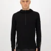 Temple Merino Long Sleeve Hood - Black