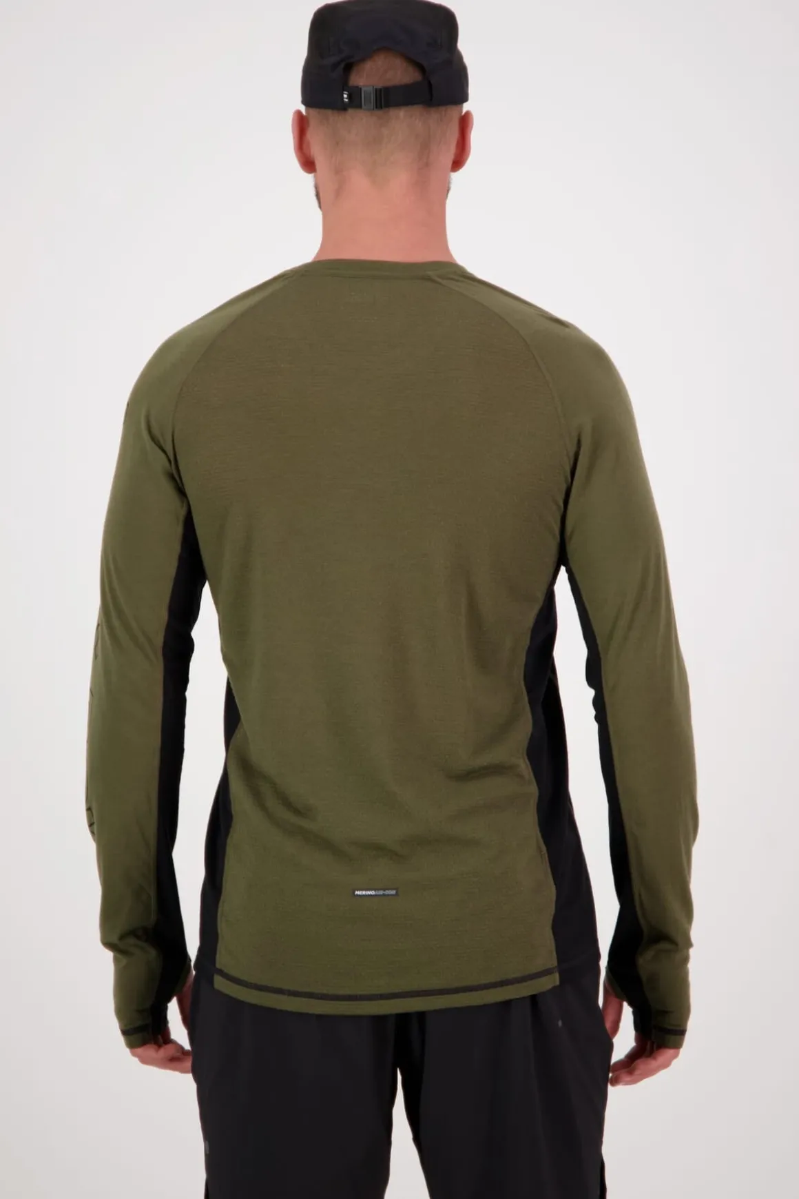 Temple Merino Long Sleeve - Dark Olive Black