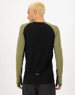 Temple Merino Long Sleeve - Fern / Black