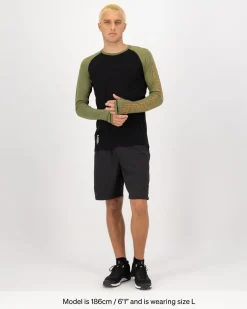 Temple Merino Long Sleeve - Fern / Black