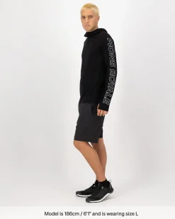 Temple Merino Long Sleeve Hood - Black