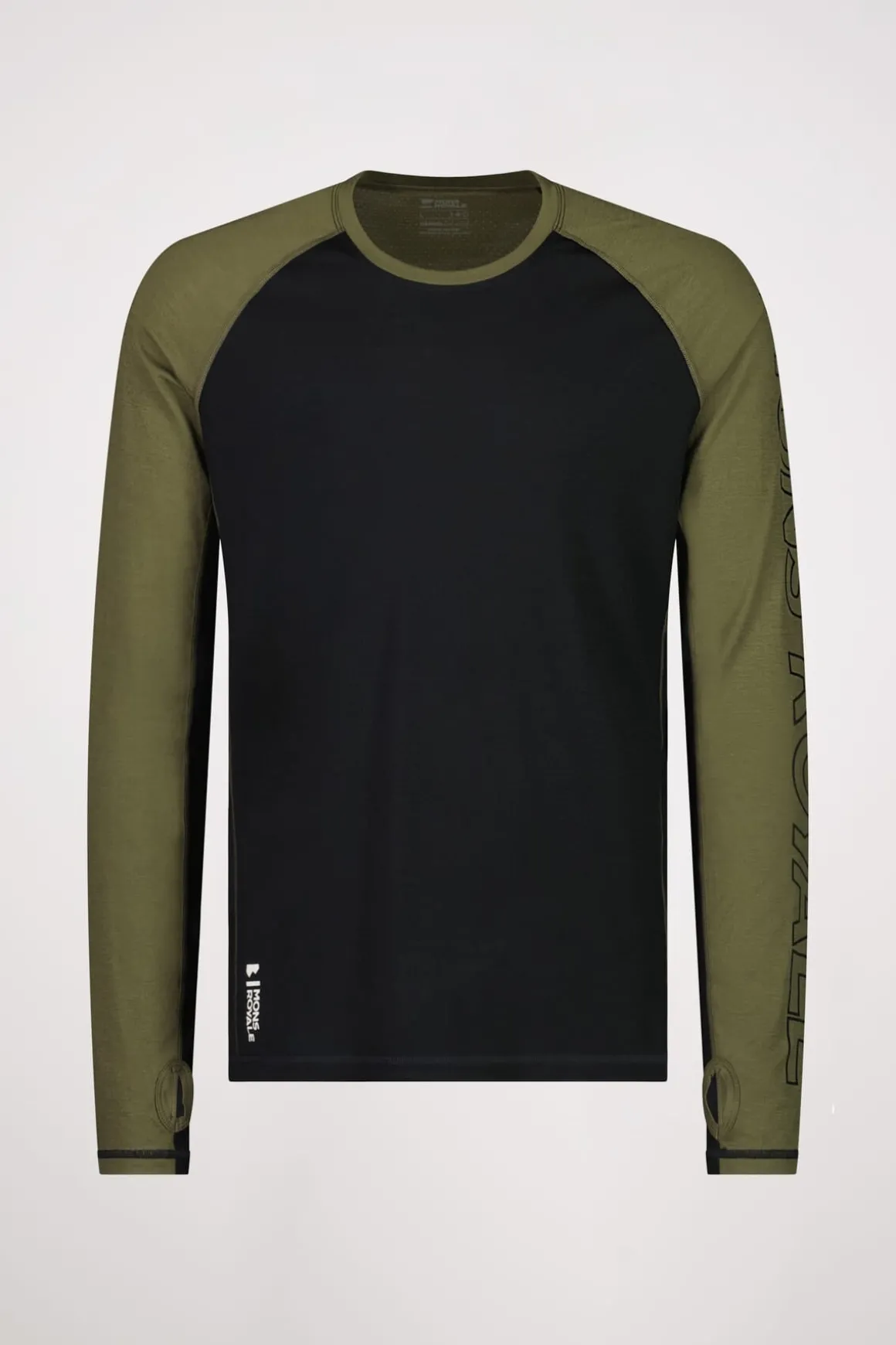 Temple Merino Long Sleeve - Dark Olive Black