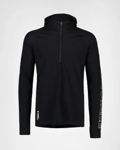 Temple Merino Long Sleeve Hood - Black