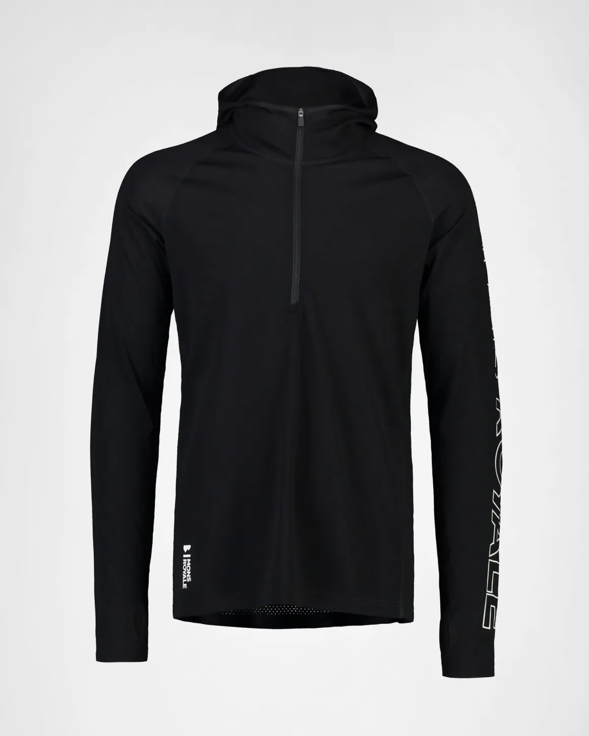 Temple Merino Long Sleeve Hood - Black