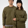 Verdant Merino Organic Cotton Crew - Dark Olive