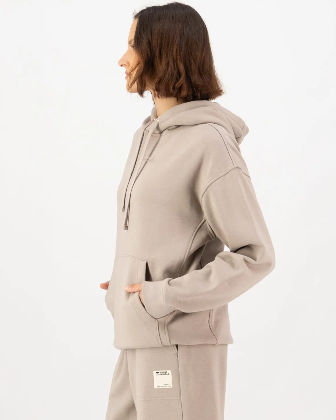 Verdant Merino Organic Cotton Hoody - Taupe