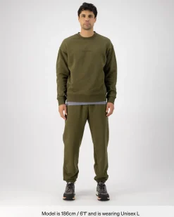 Verdant Merino Organic Cotton Crew - Dark Olive