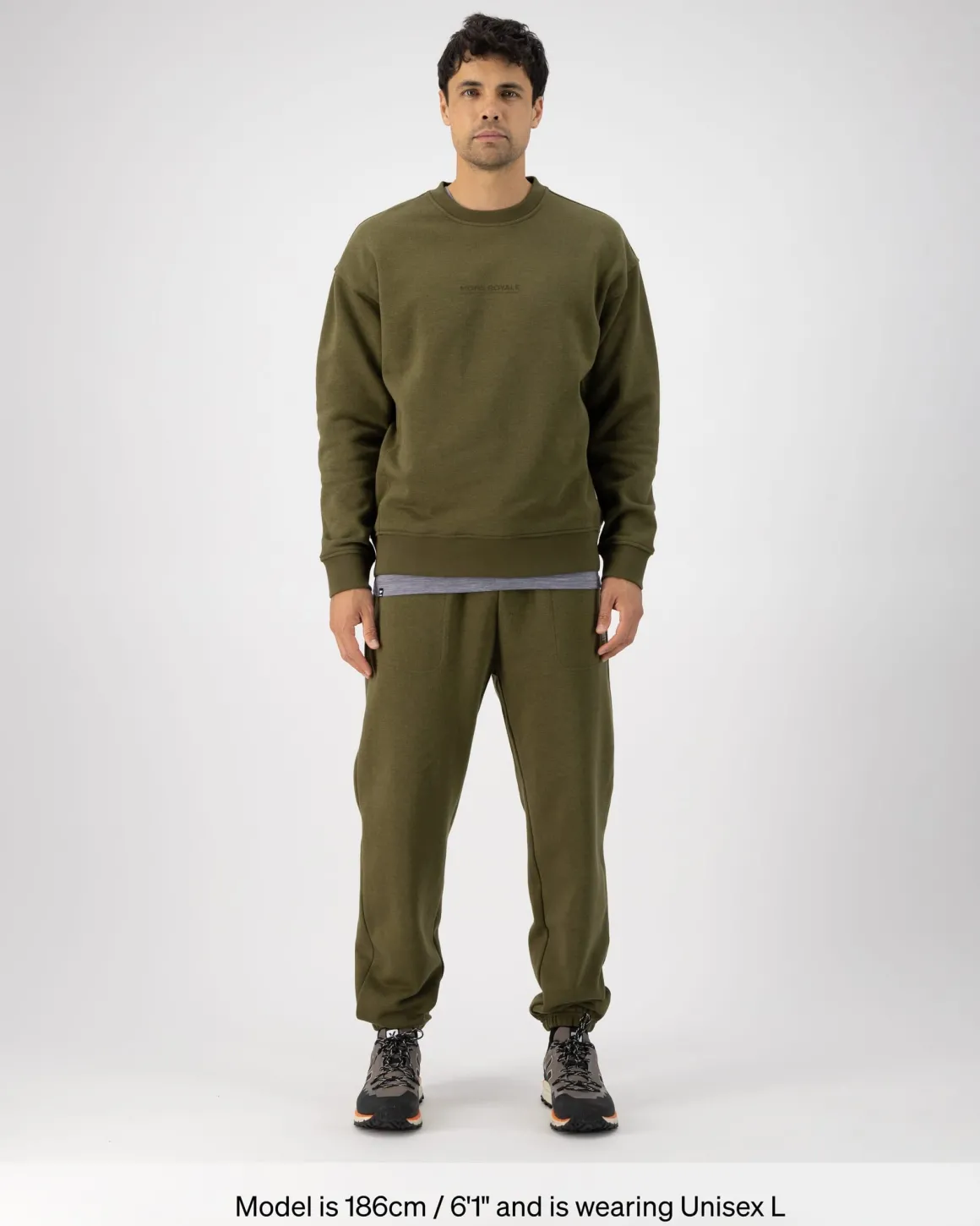 Verdant Merino Organic Cotton Crew - Dark Olive