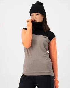 Yotei Merino High Neck Long Sleeve - Punch / Cinder / Black