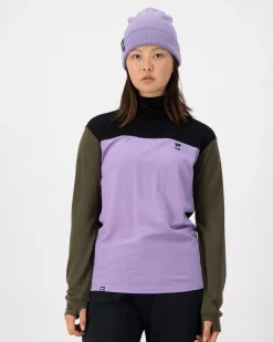 Yotei Merino High Neck Long Sleeve - Lupin / Dark Olive / Black