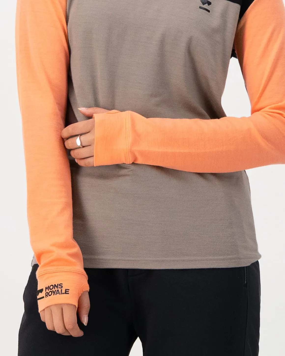 Yotei Merino High Neck Long Sleeve - Punch / Cinder / Black