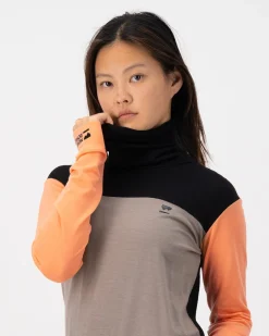 Yotei Merino High Neck Long Sleeve - Punch / Cinder / Black