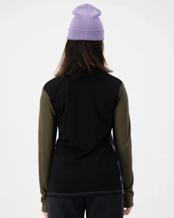 Yotei Merino High Neck Long Sleeve - Lupin / Dark Olive / Black