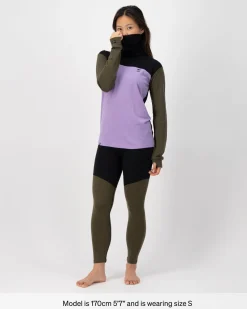 Yotei Merino High Neck Long Sleeve - Lupin / Dark Olive / Black
